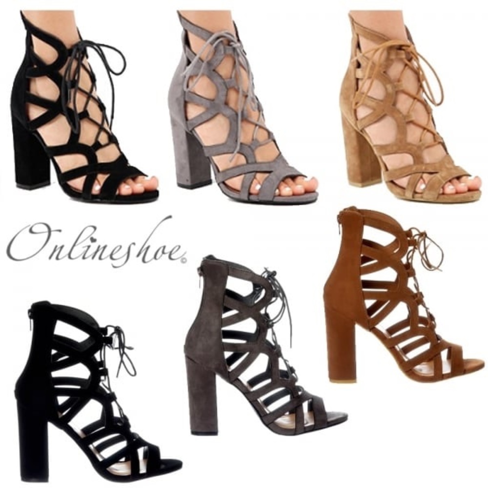 Gray LaceUp Heels